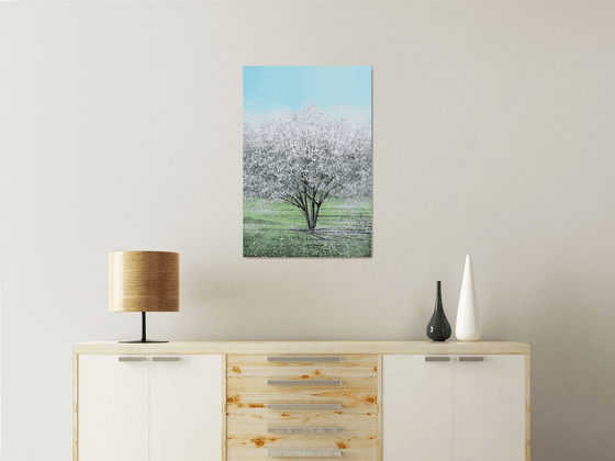 White Tree Blossom In Bright Light