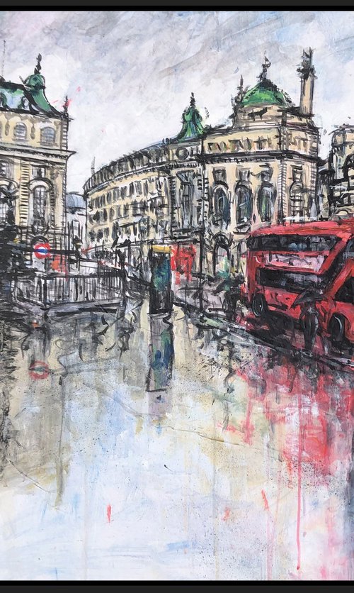 Piccadilly in the rain by Ewen Macaulay