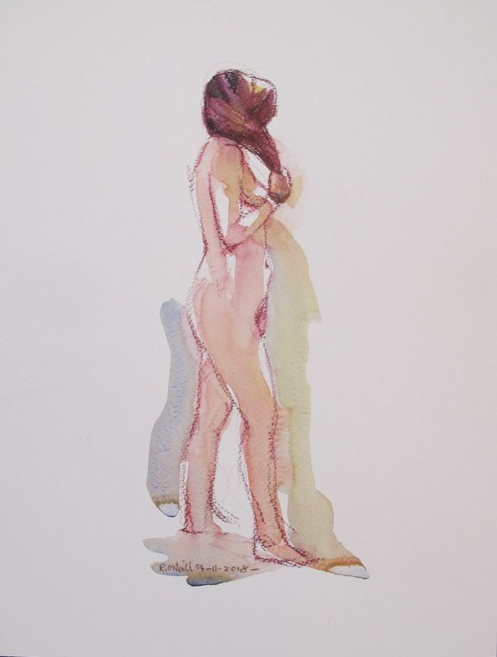 Standing female nude