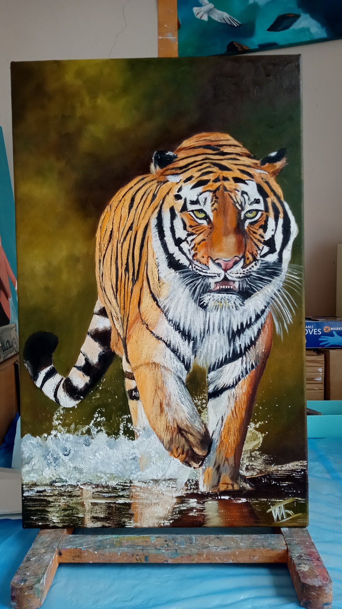 『ウレうー特価』　Aykid Tiger アイキッド　タイガー　絵画　油絵 ウレうー特価』 Aykid Tiger アイキッド タイガー 絵画 油絵