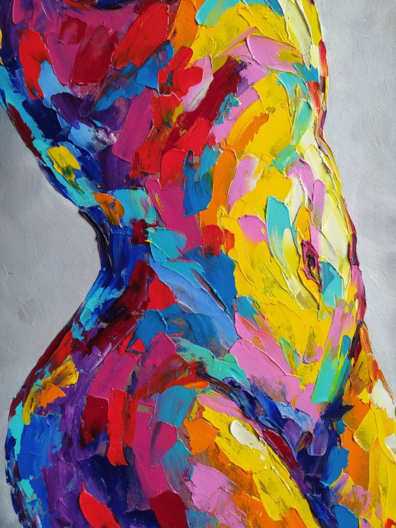 Body curves - nude, erotic, gift for him, gift for man, nu body, woman, woman body, oil painting