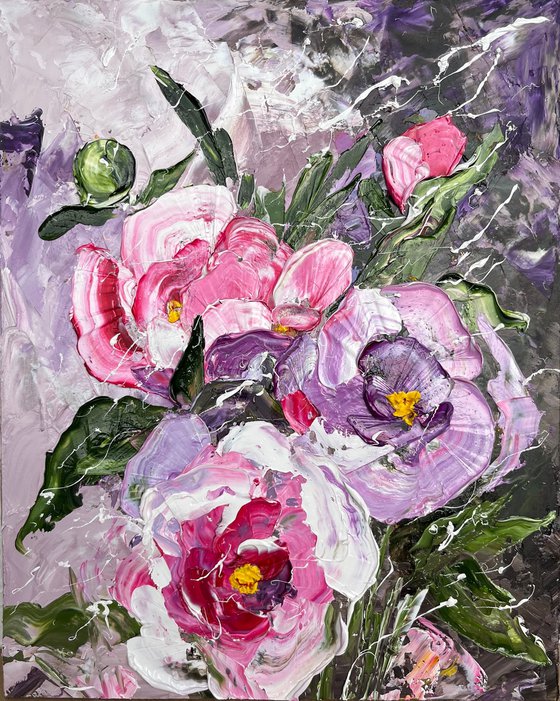 Peony painting