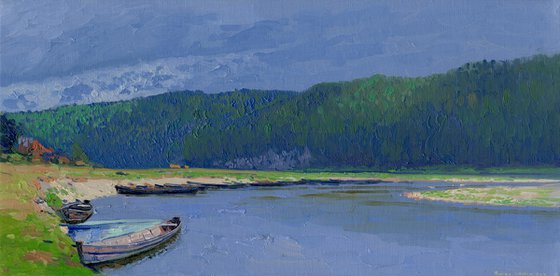 Boats at the Chusovaya River