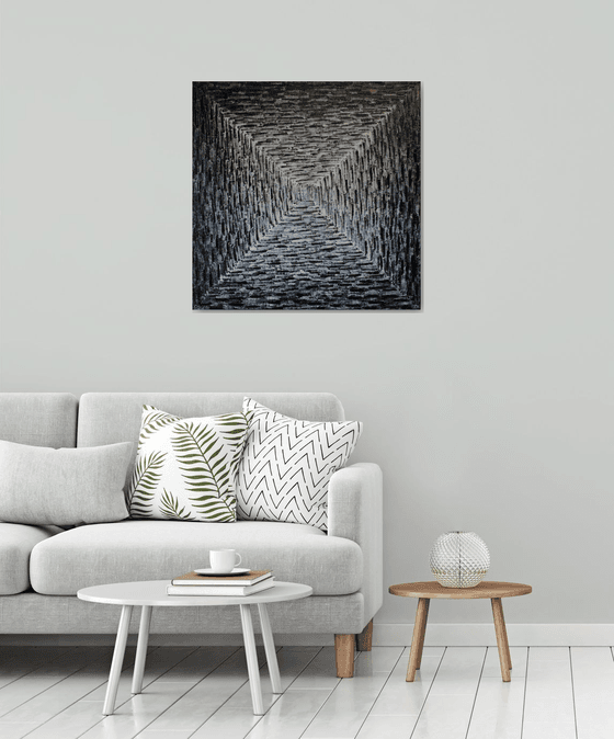 Large Square Black and White Gradient