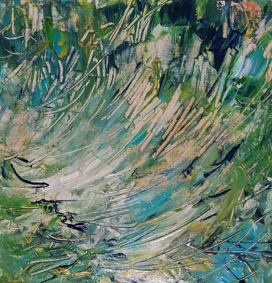 Acrylic Painting , Sunken Road By Sol Michiels, 10 X 10, Artwork For Sale On Artfinder