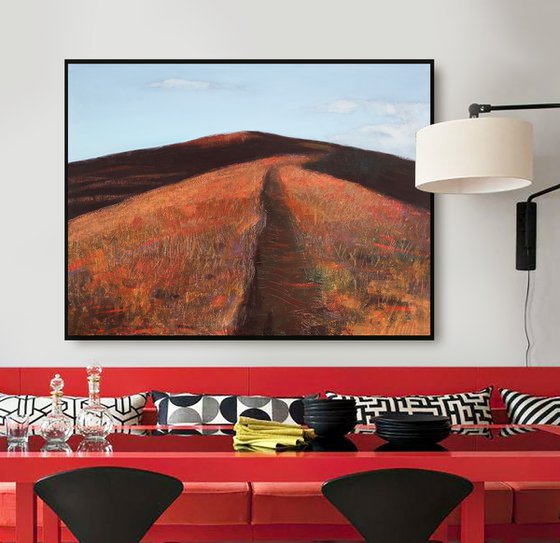 Red Mountain 30x40 in 76x107cm Contemporary Art by Bo Kravchenko