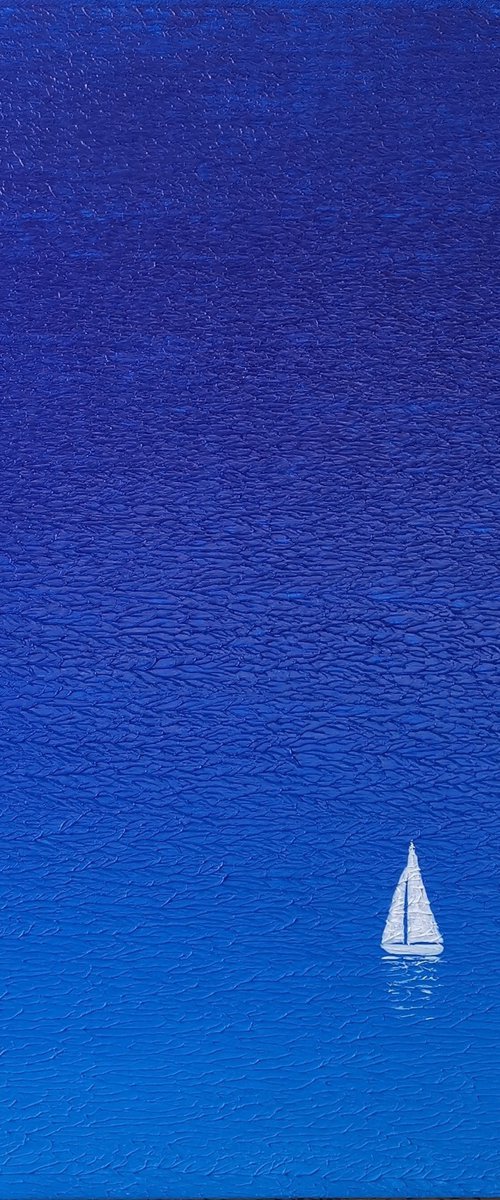 Blue ocean", n.27 - textured painting by Elena Mosurak