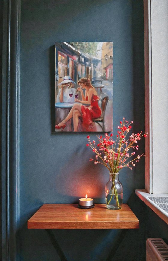 A Glass of Sangria at the Bar on the Corner