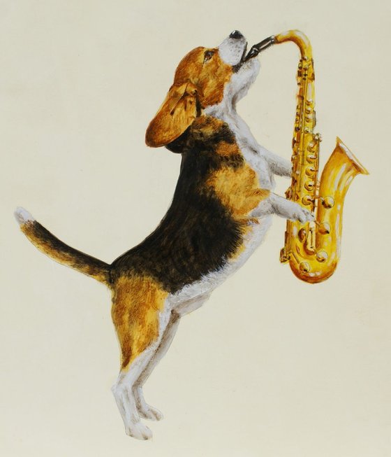 'Beagle blowing the Blues'