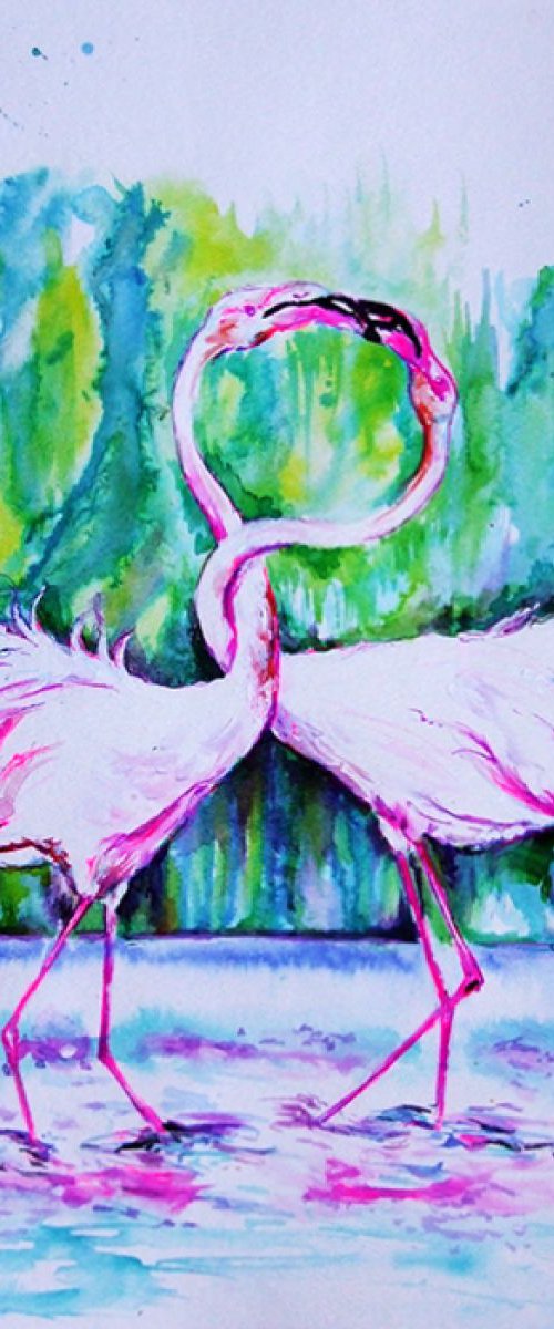 Flamingos by Anna Sidi-Yacoub