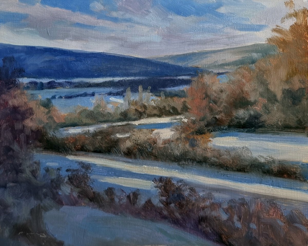 Impressionistic Landscape Oil Painting By Pascal Giroud, 12 X 9", Champs Des Dames, Original Artwork