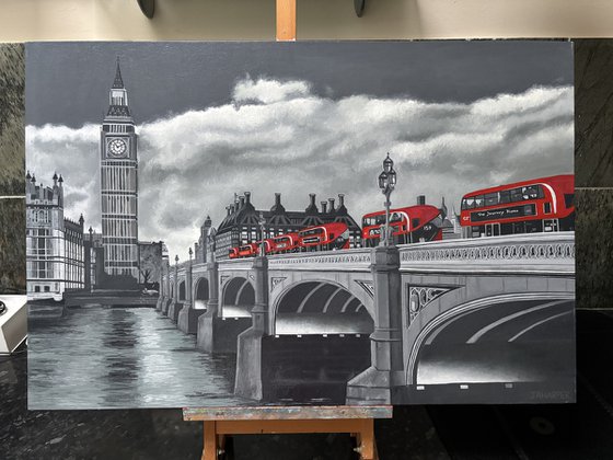 Buses on Westminster Bridge