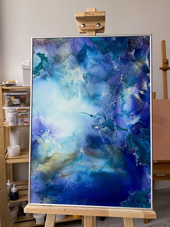 Ocean Blue Abstract Artwork