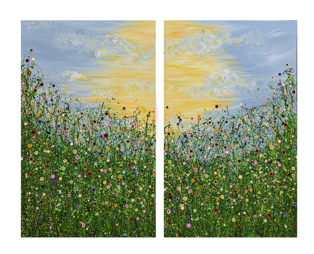 Impressionistic Landscape Acrylic Painting By Lucy Moore, 47 X 38", What Tomorrow Brings, Original Artwork