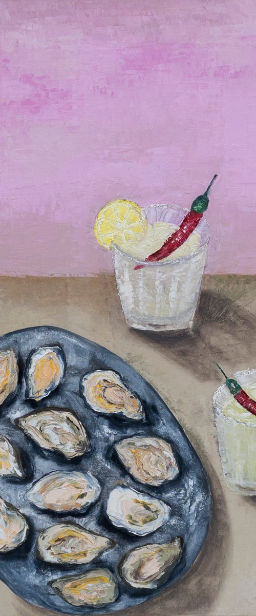 Two glasses. Original oil painting by Anastasia Antia