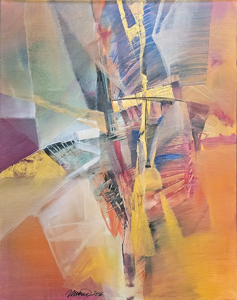 Abstract Oil Painting By Taidakov Nikolai, 30 X 37", "A Way To The Tempel"/2016, Original Artwork
