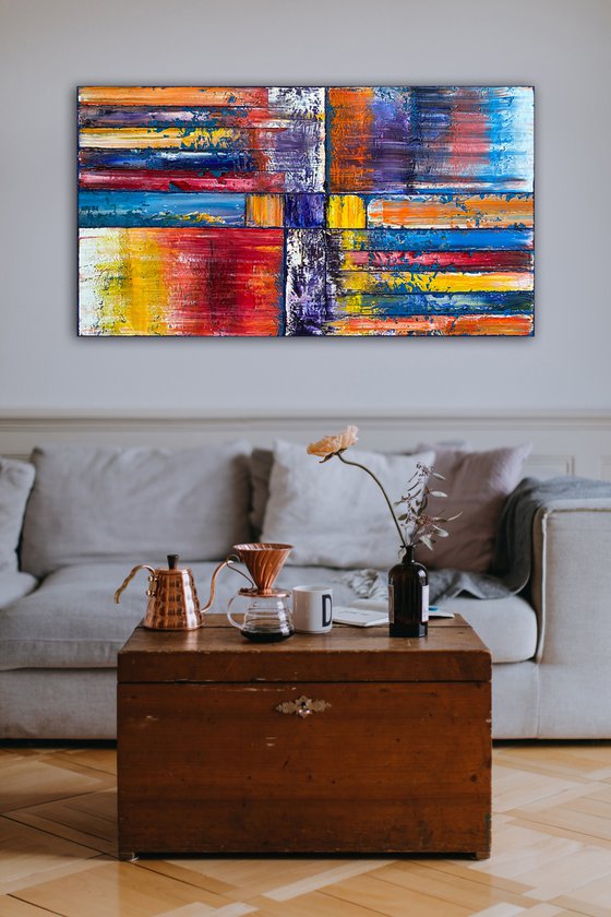 "Candy Striper" - Original PMS Oil Painting On Reclaimed Wood - 48 x 26.5 inches