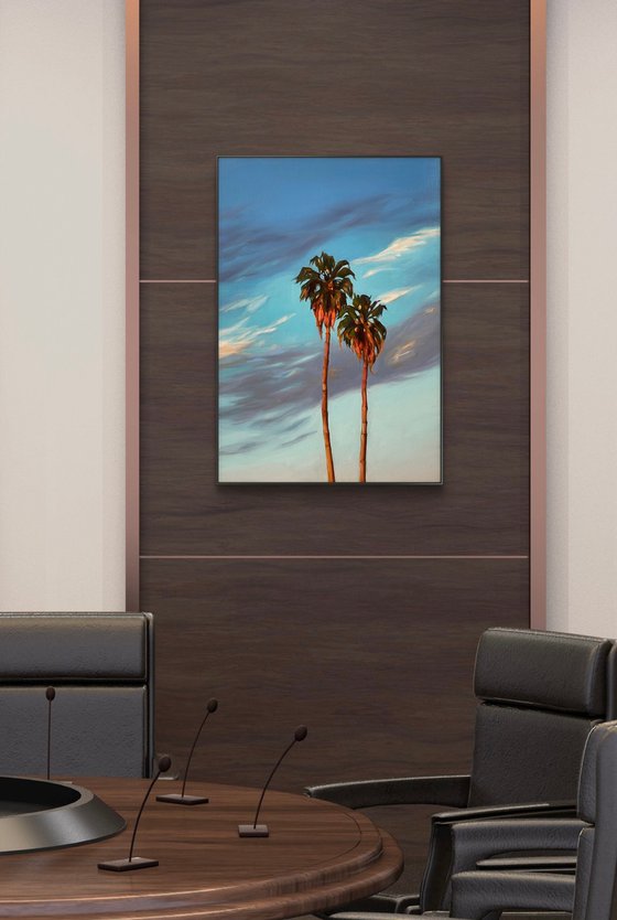 Palm trees at sunsets