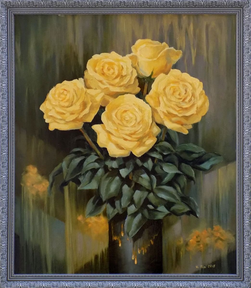 Yellow roses by Valentinas Yla