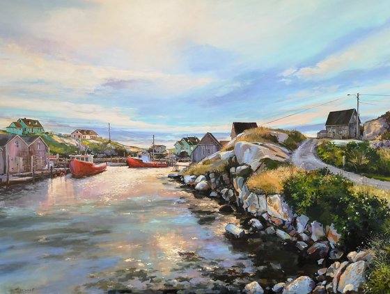 Evening at Peggy's  Cove (36x48x1.5")