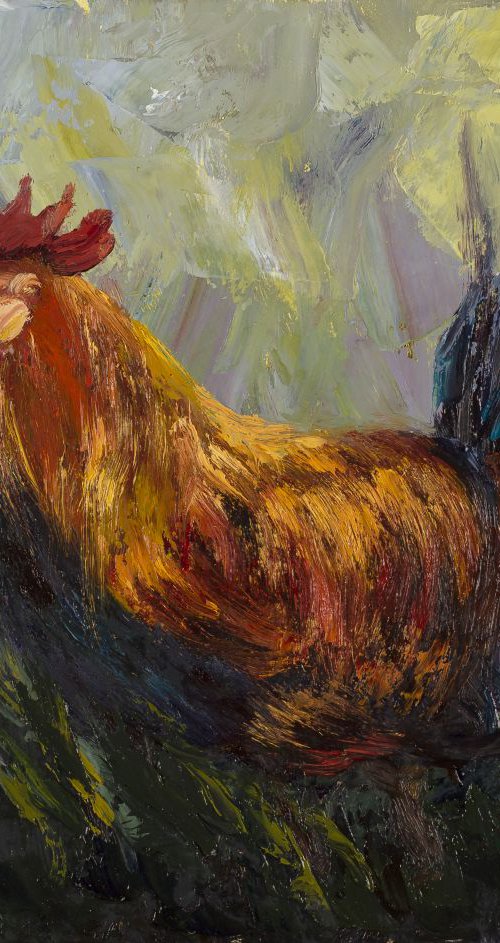 A Rooster's Repose by Paula Ryan