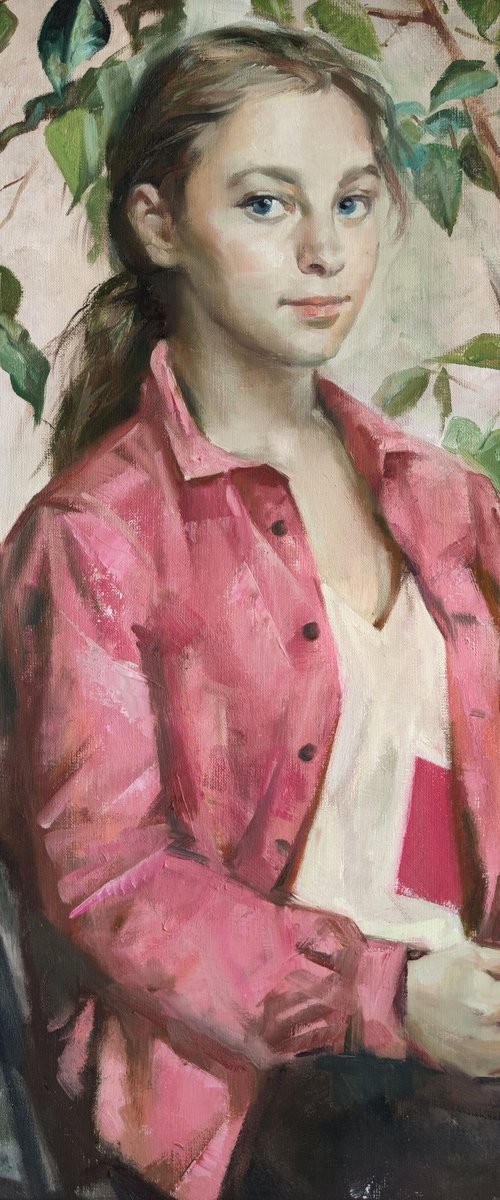 Sister's portrait. Oil, canvas. by Maria Egorova