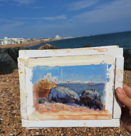 Two rocks on the beach, UK