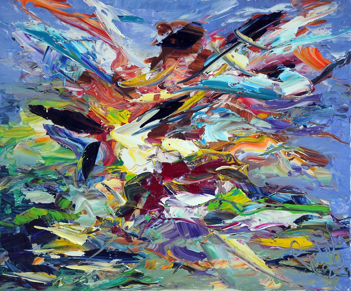 Impressionistic Landscape Oil Painting By Antonino Puliafico, 24 X 20, Foglie Di Mare, Original Artwork