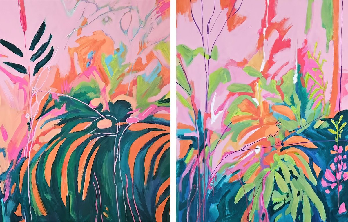 After Rain #5, Diptych By V+V Kniazievi, 71 X 47, Artwork For Sale On Artfinder