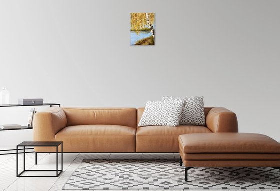 Golden Birch by the Water