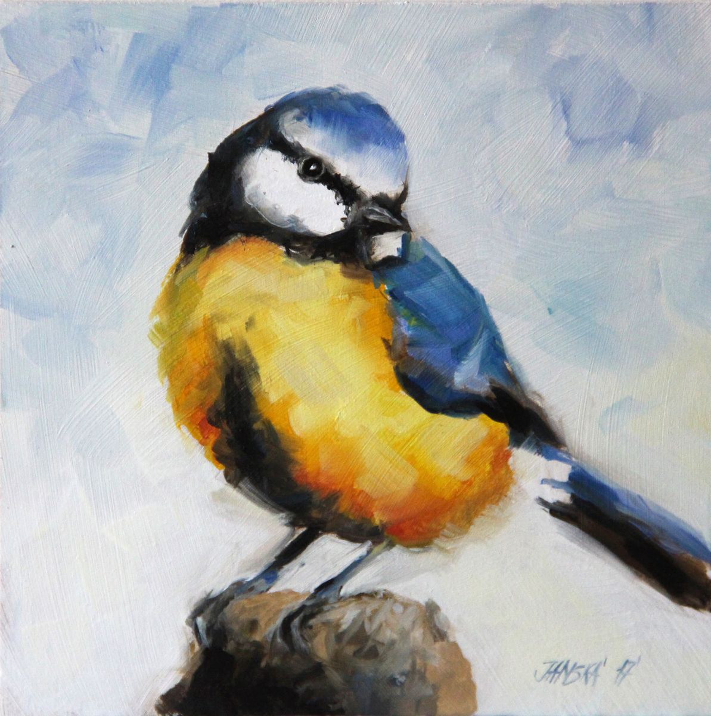 Bird Original Oil Painting Birds Art Christmas Artfinder