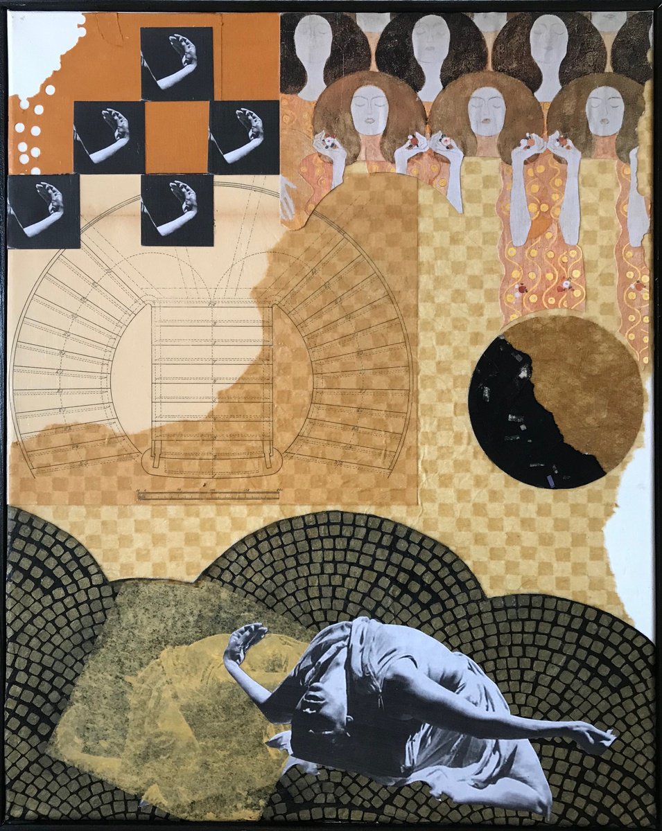 Abstract Collage By Kim Triedman, 17 X 21", The Lord, She Will Carry Us, Original Artwork