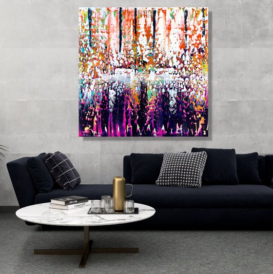 Feeling Freedom - XL LARGE,  ABSTRACT ART – EXPRESSIONS OF ENERGY AND LIGHT. READY TO HANG!