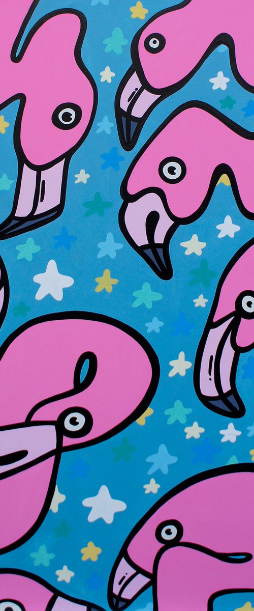 Flock Of Flamingos by Kev Munday