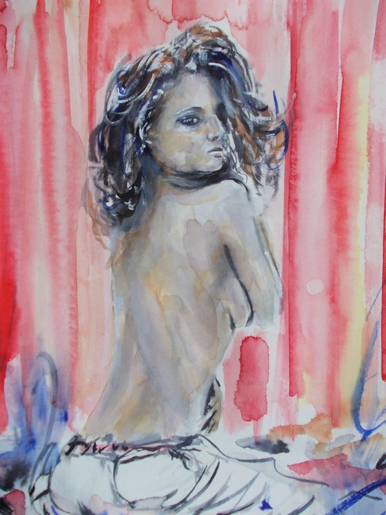 Nude -Original watercolor painting
