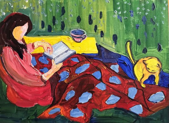 Blanket and book