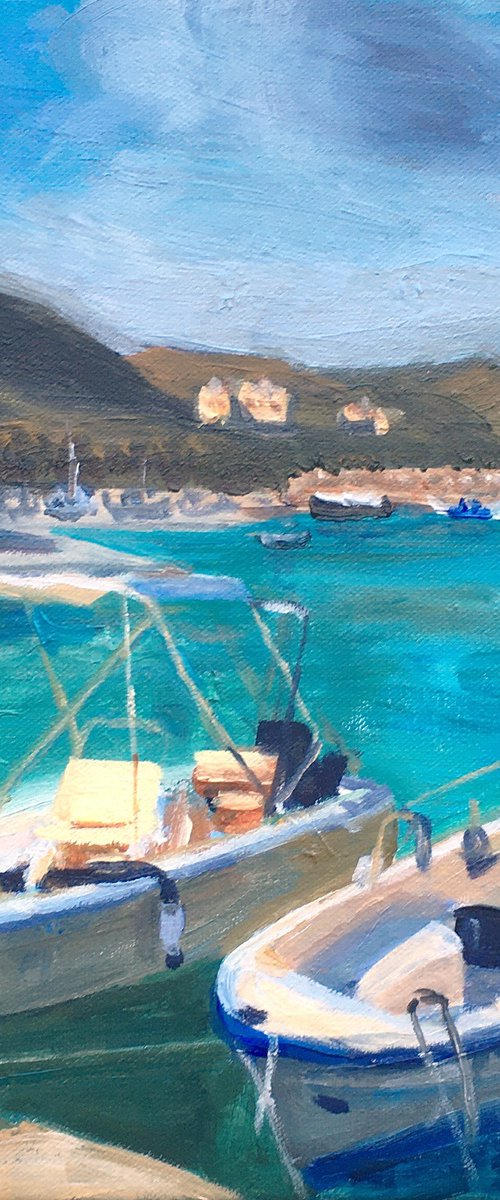 Cretan boats by Elena Sokolova