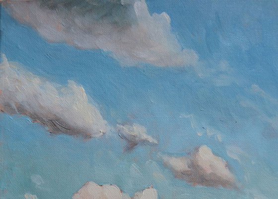 Autumn Clouds in the Umbrian Landscape Plein Air Italian Countryside Oil Painting