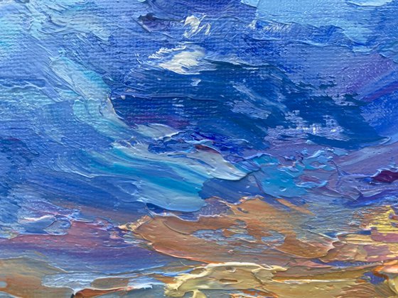 "Sunset in the Volga river"