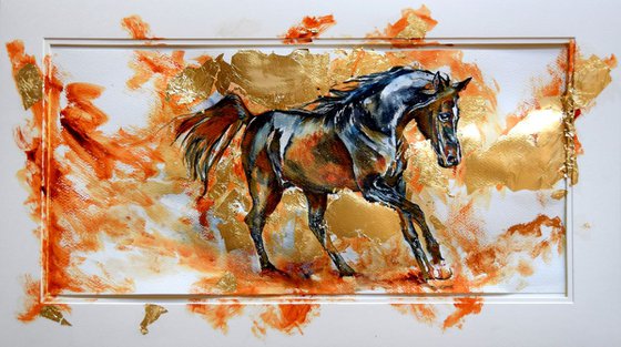 Sunny / Framed Horse Equine Art  Modern Contemporary
