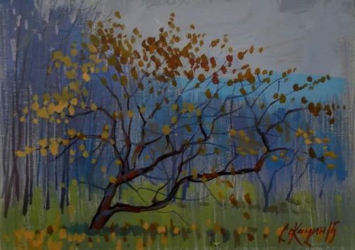 silence, original painting  30x21 cm by Sergey  Kachin