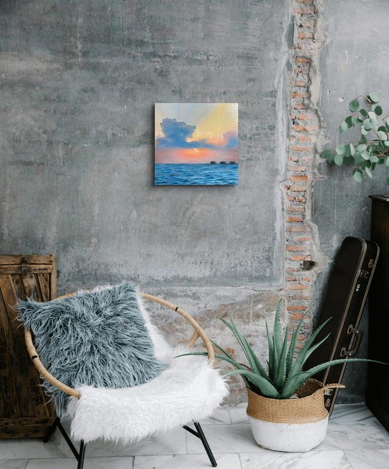 Hawaiian sunset hand-painted Oil Painting