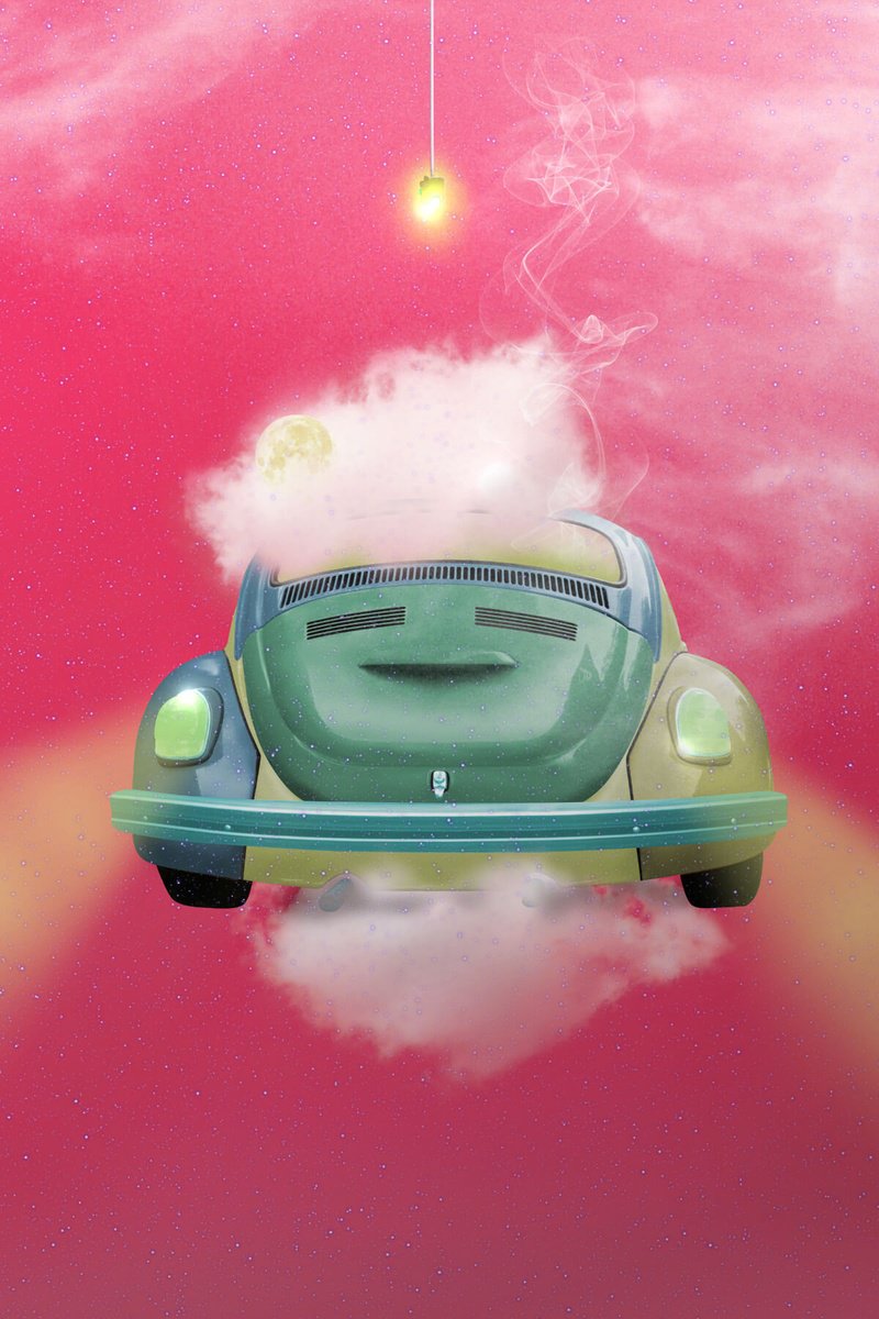 Surrealistic Transport Print By Vanessa T Stefanova, 16 X 24", Car Sandwich, Original Artwork