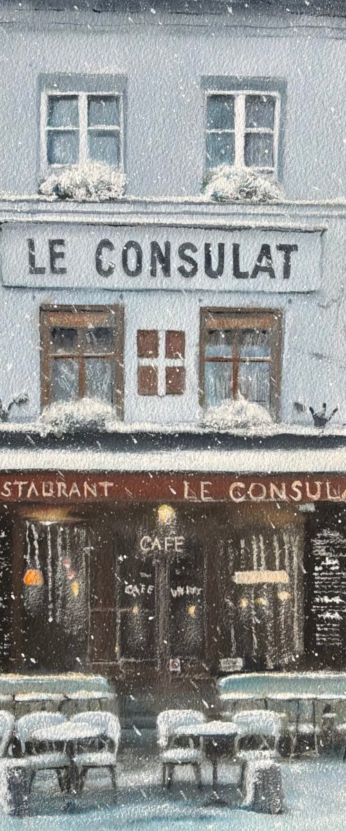 Le Consulat cafe winter by Darren Carey