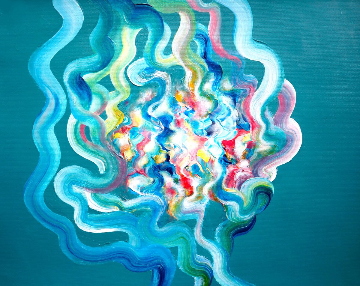 Abstract Acrylic Painting By Tam Chianta, 20 X 16", No Before Or After, Original Artwork