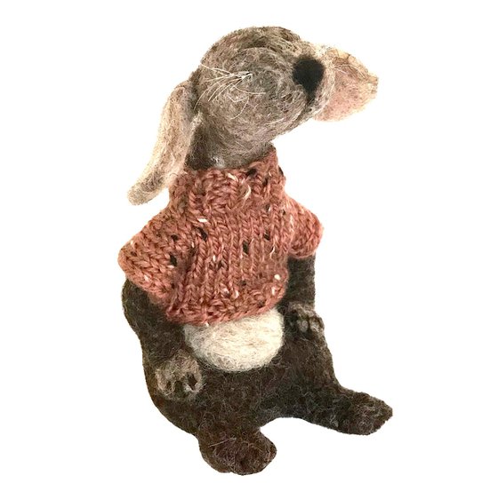 Frimousse, felted wool dog