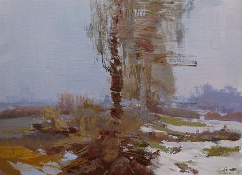 Winter landscape painting "Airy Sound" by Yuri Pysar