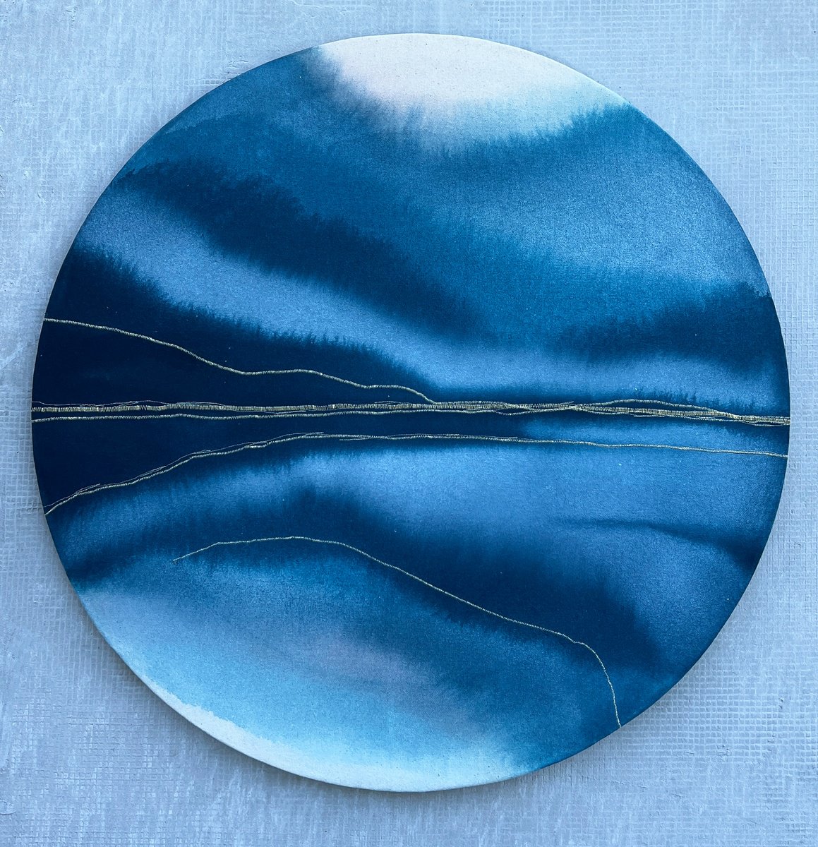 Organic Landscape Painting By Olya Tereschuk, 27 X 27", Tondo-9, Original Artwork