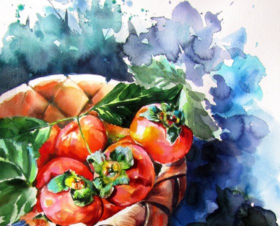 Persimmon still life