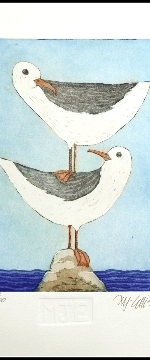 Two Seagulls by Mariann Johansen-Ellis